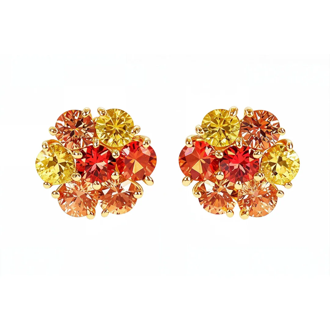 PIA - For Him GEMSTONES Large Fire Sapphire Flower Earrings 66770 in Rose – Earrings