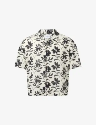 MKI MIYUKI-ZOKU Vacation Floral-Print Linen-Blend Shirt