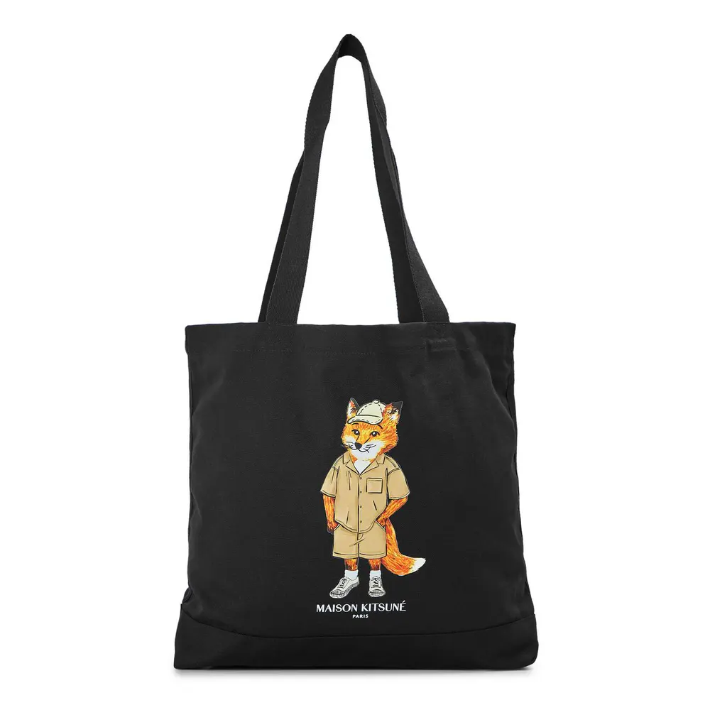 Maison Kitsune Men's Dressed Fox Tote Bag in Black – Accessories