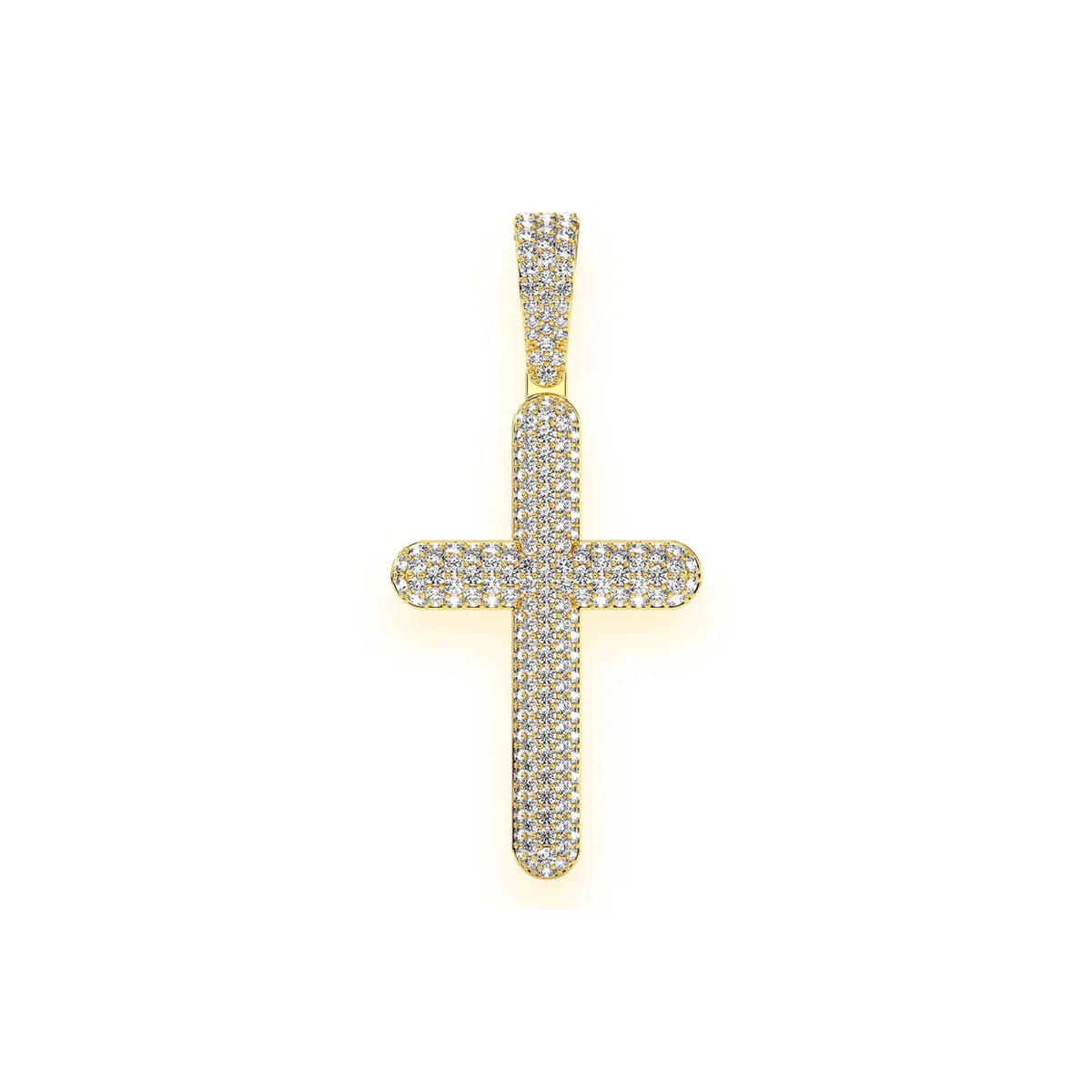 For Him Bubbly Diamond Cross Pendant in 2.00ctw / Rose Gold / Natural Diamond – Pendant