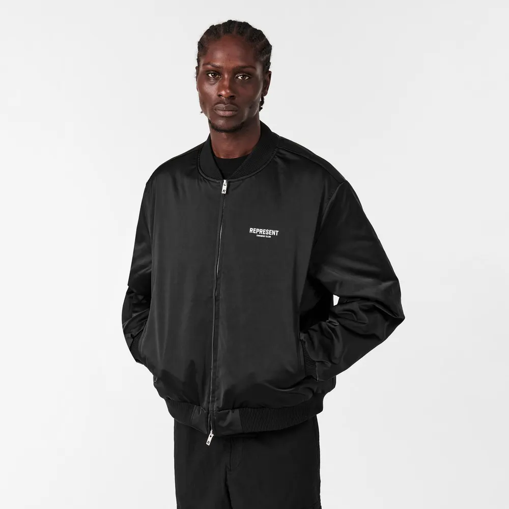 Represent Men's Contrast Sleeve Varsity Jacket detail 3