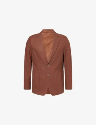 PERCIVAL Tailored Single-Breasted Linen and Cotton-Blend Blazer - FOREST