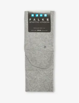 FALKE Ribbed-cuff cotton-blend socks - 9-11 in Light Greymel. – Mens | Underwear & socks | Socks | Plain Socks