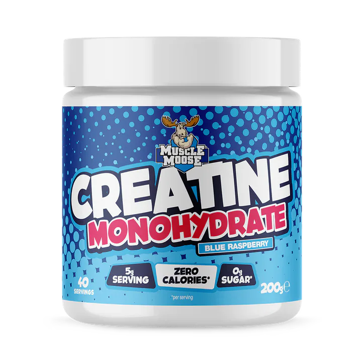 Muscle Moose Creatine Monohydrate - Blue Raspberry Flavour 200g