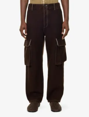 UMA WANG Paxton Wool Cargo Trousers in BROWN, additional product view 3