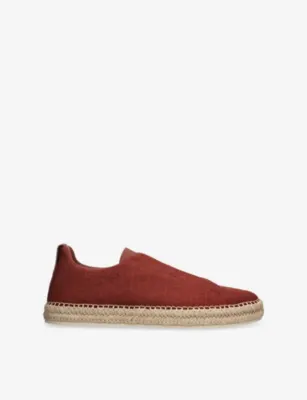 ERMENEGILDO ZEGNA Triple Stitch Canvas Espadrilles - EUR 45 / 11 UK MEN in WINE – Mens | Casual shoes | Espadrilles
