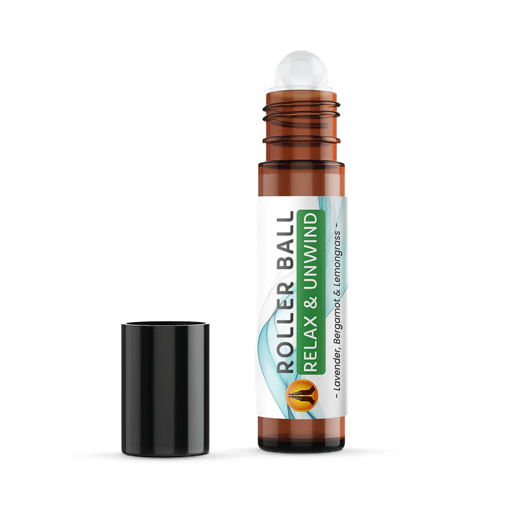 Aroma Energy Relax & Unwind - Roller Ball Pulse Point - Aromatherapy Roll On Essential Oil - 10ml