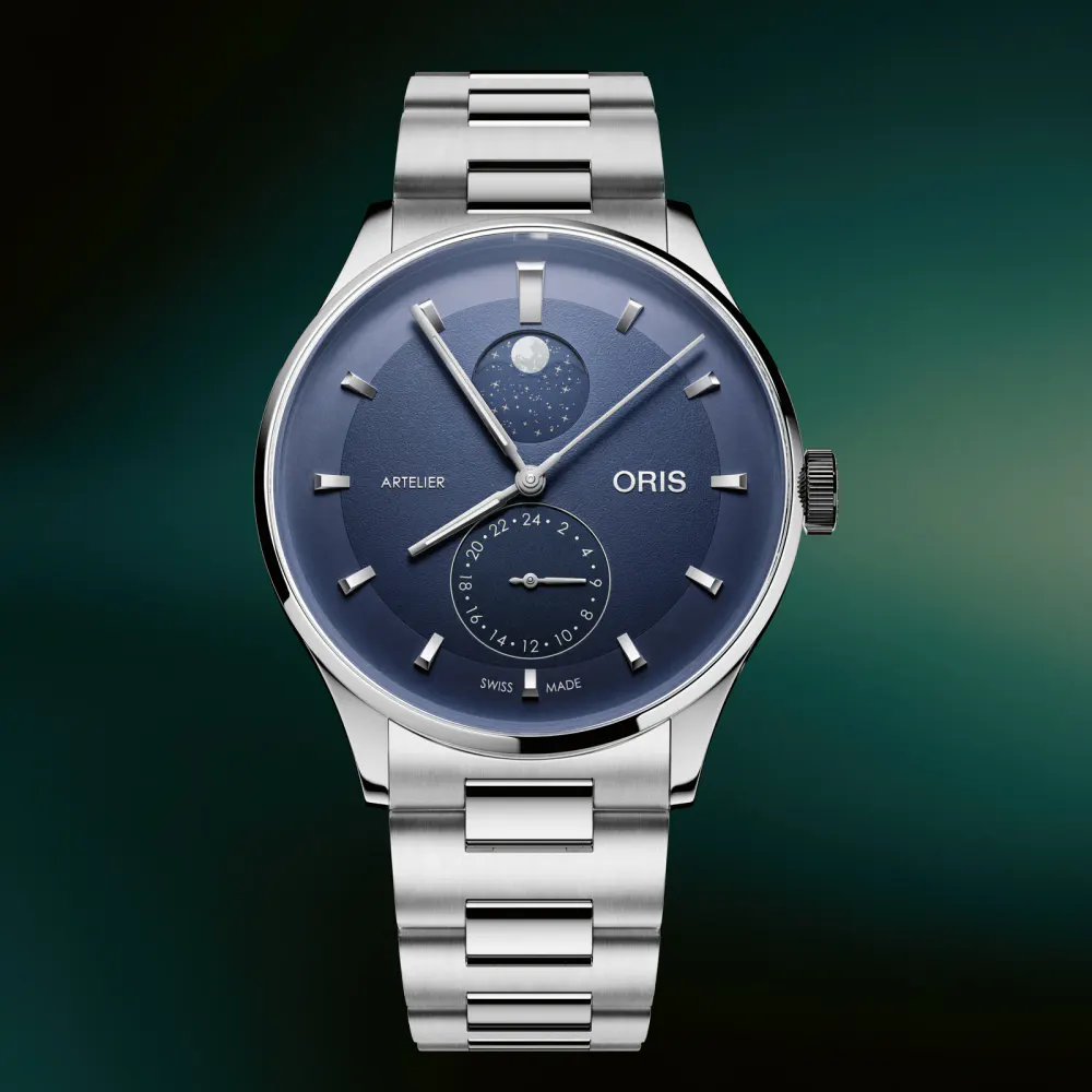 Oris Artelier Complication 39.5mm Mens Watch Blue in Blue, additional product view 2