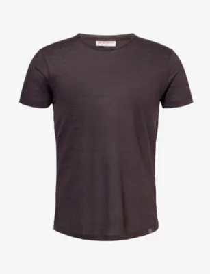 ORLEBAR BROWN Brand-Tab Short-Sleeve Linen T-Shirt