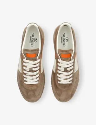 VALENTINO GARAVANI Upvillage Suede Low-Top Trainers - EUR 41.5 / 7.5 UK MEN in Beige, additional product view 2