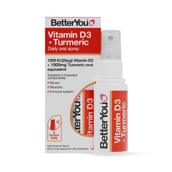 BetterYou Vitamin D+Turmeric Oral Spray Fruit 1000 mg 50 ml