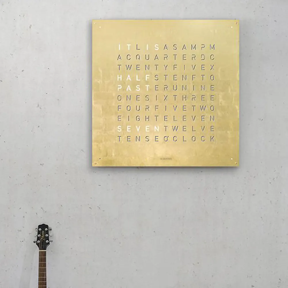 QLOCKTWO LARGE Creator's Edition Gold Wall Clock 90cm, additional product view 2