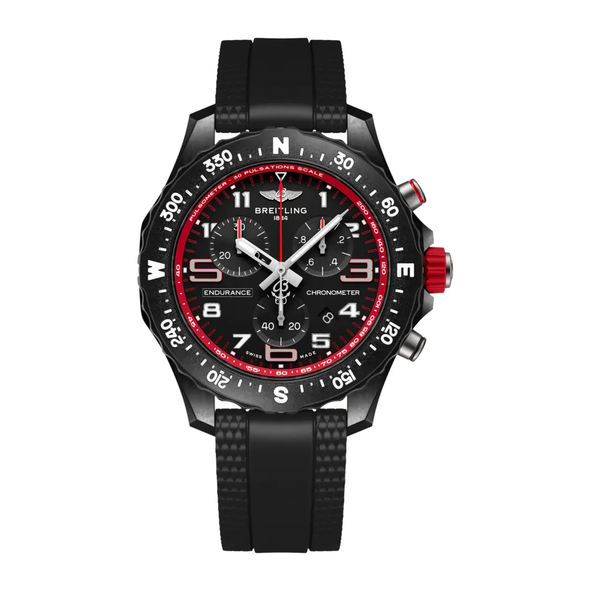 Breitling Endurance Pro 44mm Unisex Watch Black Red
