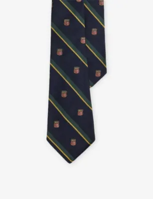 POLO RALPH LAUREN Striped Repp Club Silk Tie