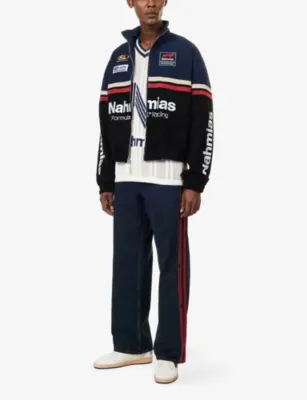NAHMIAS F1 Racing Leather Jacket in BLACK MULTI, additional product view 2