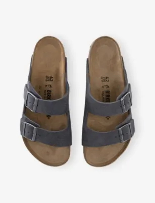 BIRKENSTOCK Arizona Two-Strap Suede Sandals - EUR 43.5 / 9.5 UK MEN in CHARCOAL SUEDE, additional product view 2