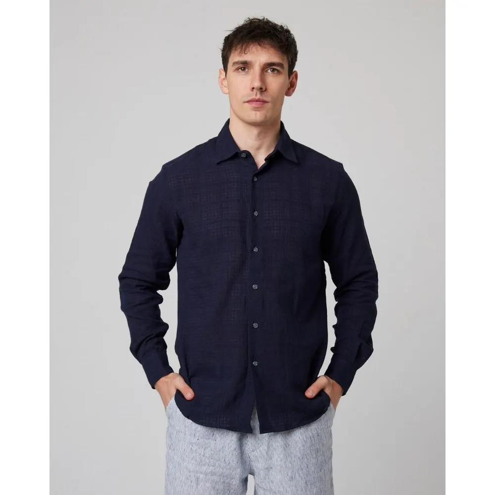Peregrine Resort Shirt in Navy, additional product view 2