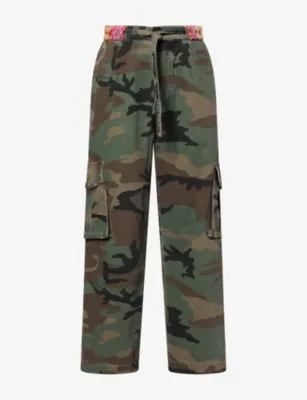 NAHMIAS Embroidered Camo-Print Cotton Cargo Trousers