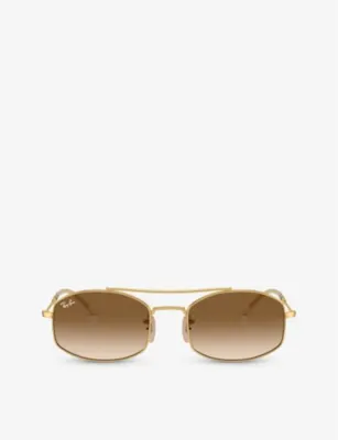 RAY-BAN RB3719 oval-frame crystal sunglasses