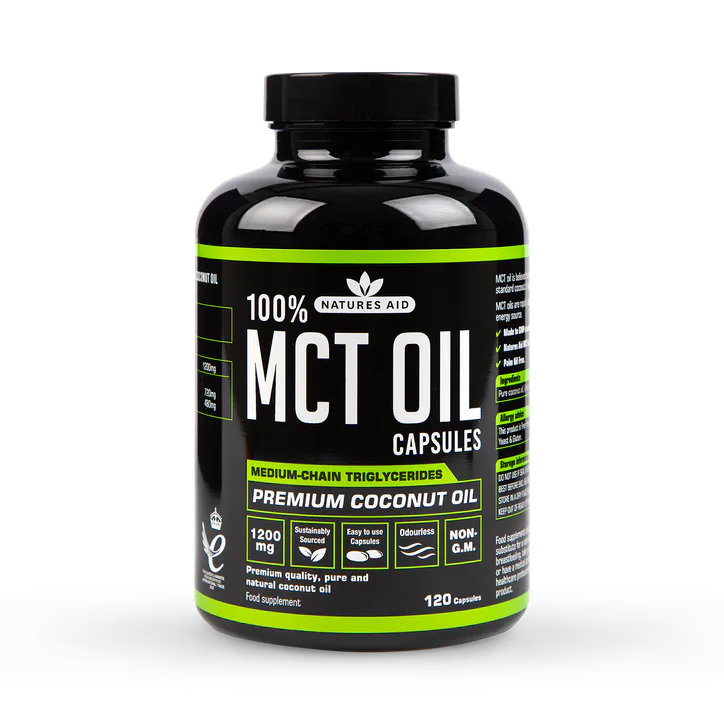 Natures Aid 100% MCT Oil 120 Capsules