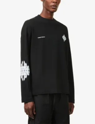 THE COUTURE CLUB Motion Blurred Long-Sleeve Cotton T-Shirt detail 3