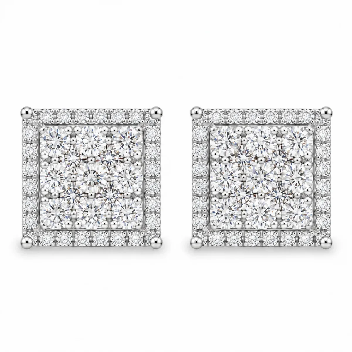 RINA - For Him FACTORY Prong Diamond Earrings 40613 in White Gold – Earrings