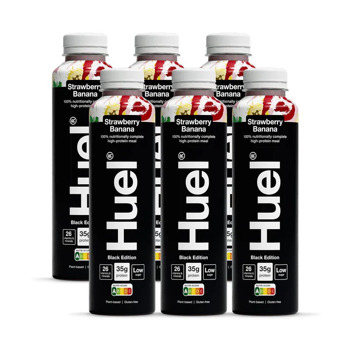 Huel Black Edition 100% Nutritionally Complete Meal Strawberry Banana 6 x 500ml