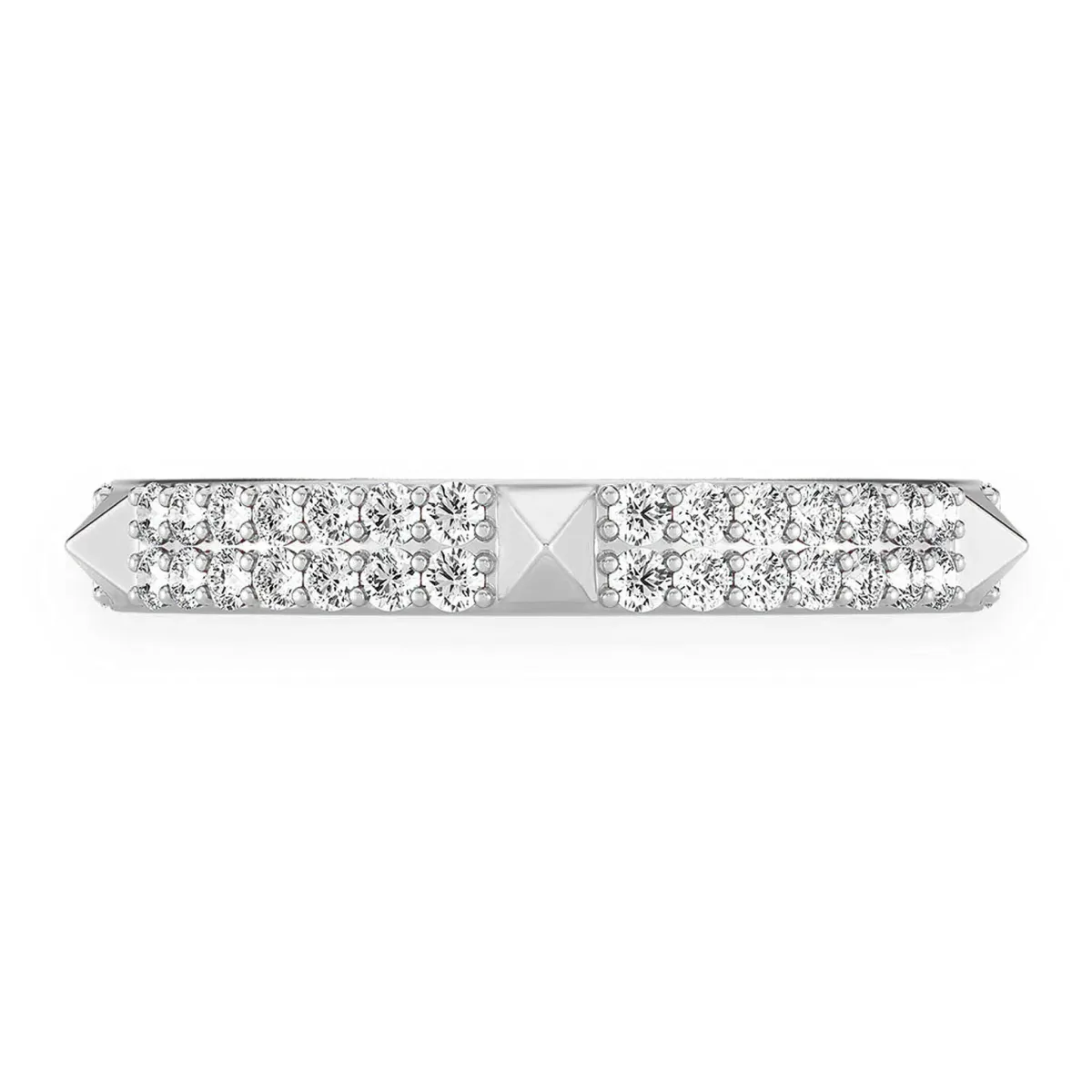 For Him Two Row Spike Diamond Ring in White Gold / Natural Diamond – Ring