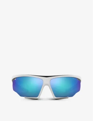 PRADA LINEA ROSSA PS 07YS branded-arm irregular-frame nylon sunglasses