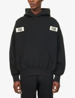FEAR OF GOD ESSENTIALS Logo-Patch 90's Cotton-Jersey Hoody detail 3