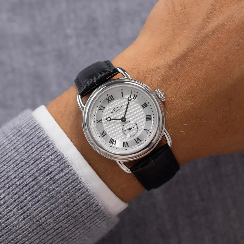 Rotary Heritage 'Sherlock' 38mm Mens Watch Silver detail 2