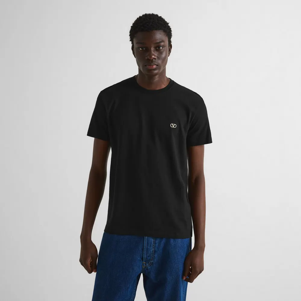 Valentino Val Sig Tee Sn64 in Black, additional product view 3
