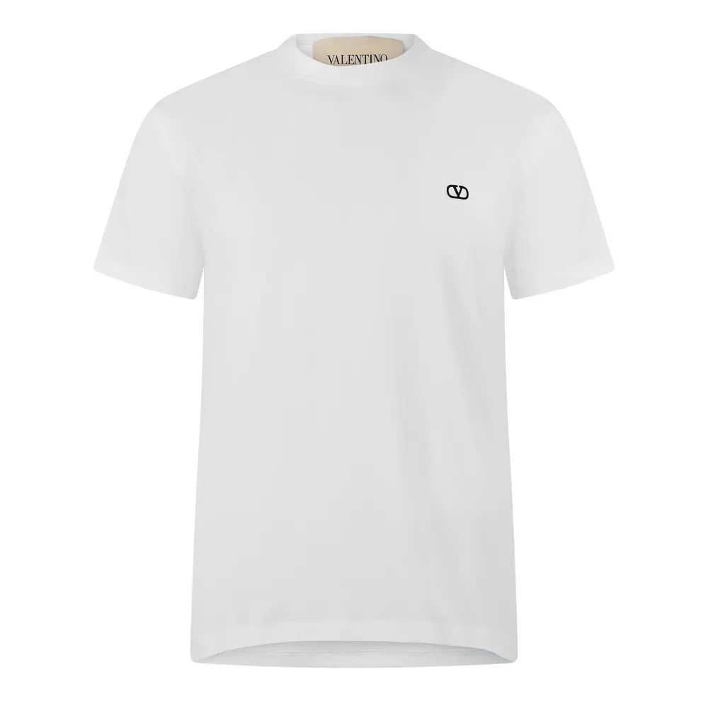 Valentino Val Sig Tee Sn64 in White – Clothing