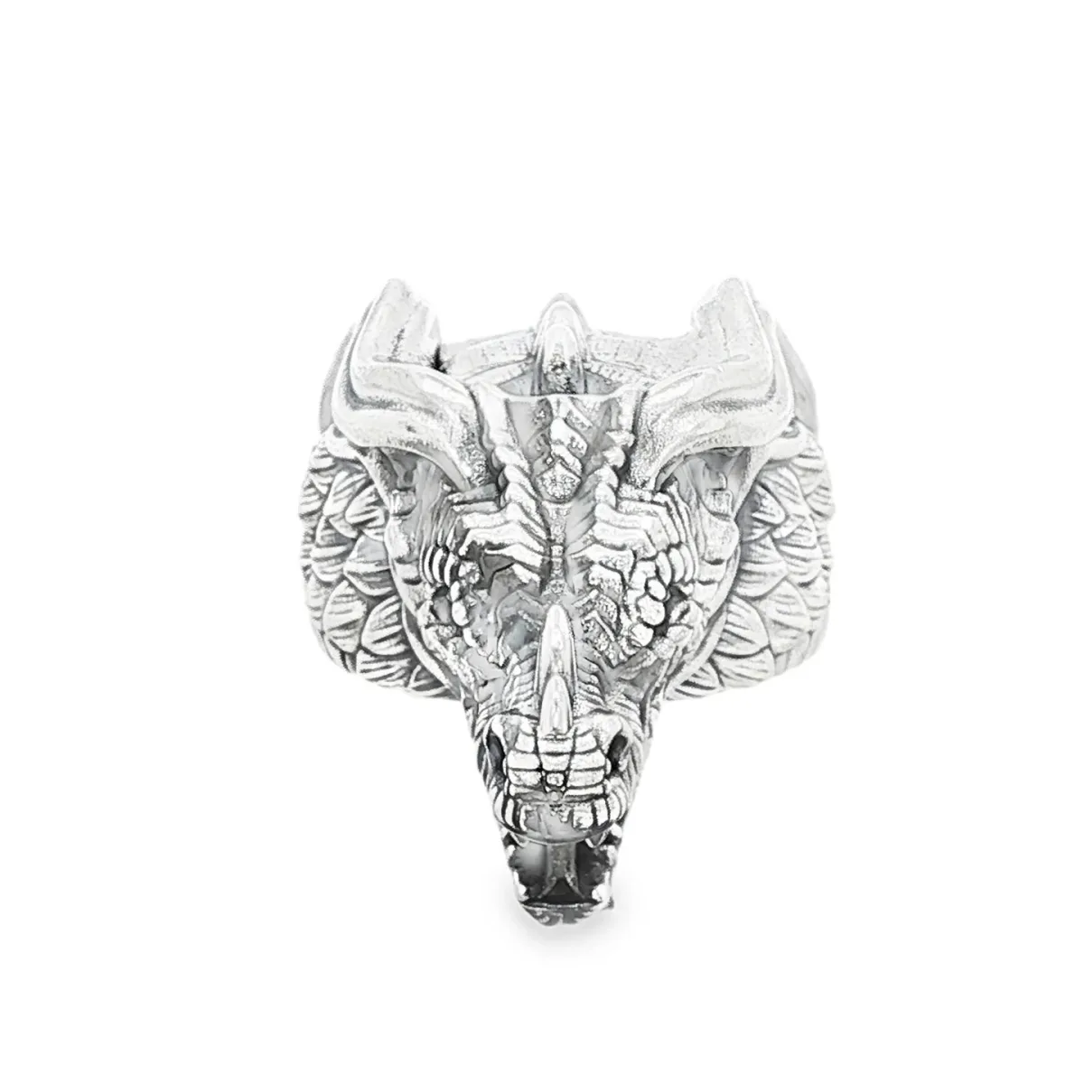 MARYAM - For Him SILVER Silver Dragon Head Armor Ring 71124 in Antique – Ring