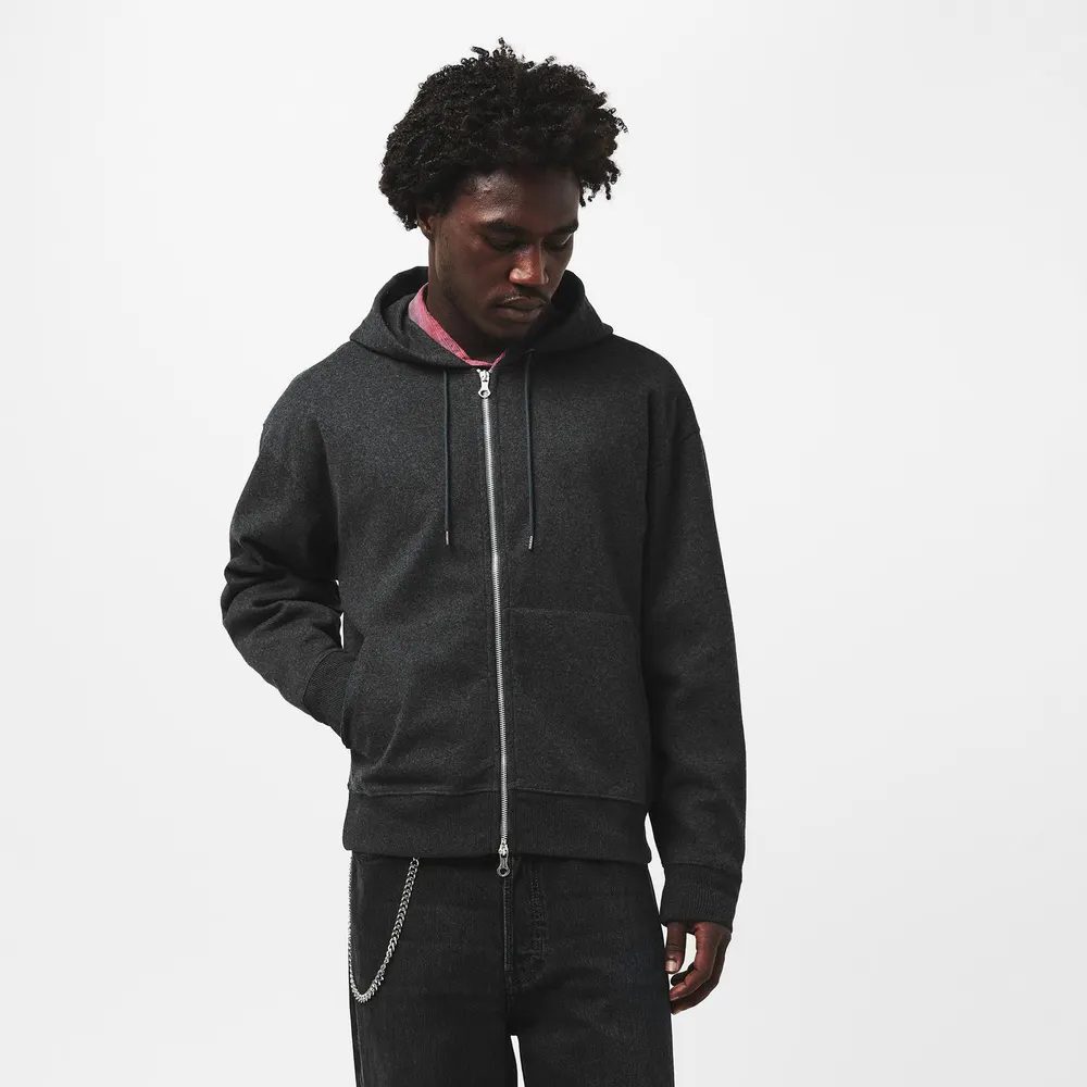 Our Legacy Men's Zip Hoodie in Charcoal, additional product view 3