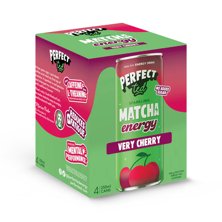 PerfectTed Matcha Energy Very Cherry 4 x 250 ml