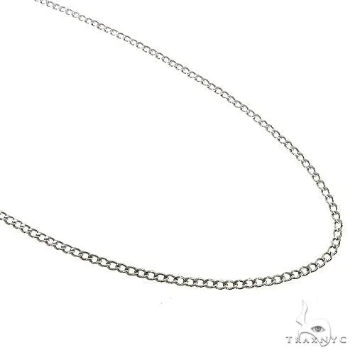 JALGAS - SKYLINE JEWELRY 10K White Gold Hollow Curb Chain 2.3mm 67261 in 18 Inches – Chain