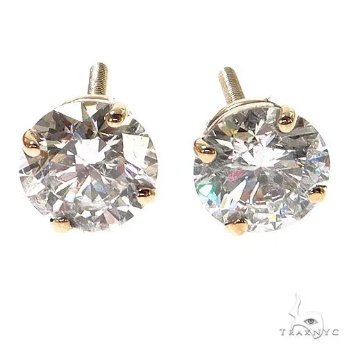 AHMED - For Him CVD 2 Ctw Round-Cut Diamond Studs (Lab) 68464 in Rose / 1 Carat Each – Earrings
