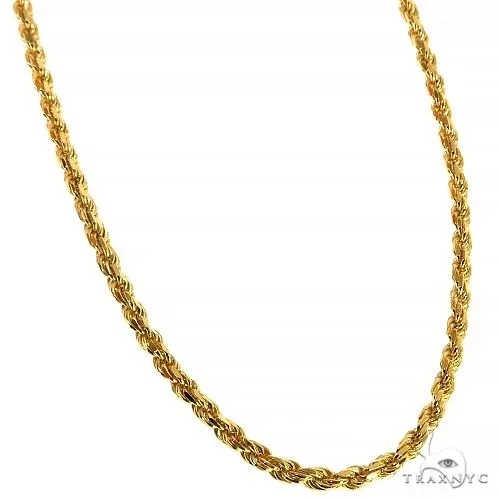 JALGAS - SKYLINE JEWELRY 10K Yellow Gold Hollow Rope Chain 2.5mm 40344 in 22 Inches – Chain