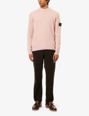 STONE ISLAND Textured-Stitch Compass-Badge Wool Jumper detail 2