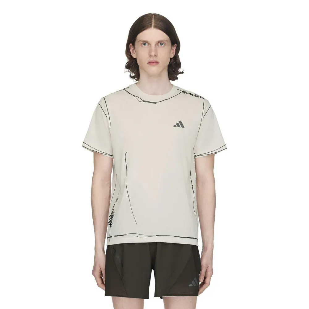 Adidas Originals x SFTM Mens Running Unitefit T-Shirt in Halo Ivory, additional product view 3