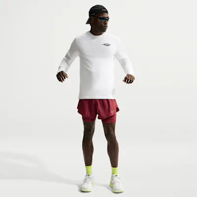 Nike Stride Men's Dri-FIT 13cm (approx.) Hybrid Running Shorts - Tough Red/Reflective Silver in Tough Red/Reflective Silver – Nike men's and unisex