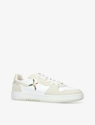 AXEL ARIGATO Dice Lo bird-motif leather and suede low-top trainers - EUR 46.5 / 12.5 UK MEN in WHITE/COMB, additional product view 3