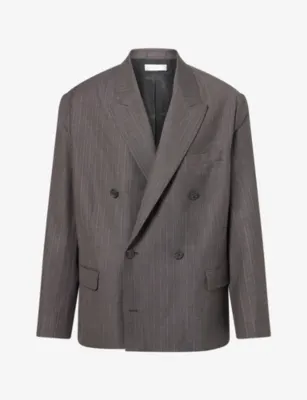 OUR LEGACY Halt Striped Double-Breasted Wool And Cotton Blazer
