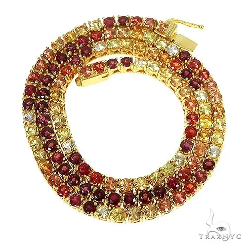 PIA - For Him GEMSTONES Fire Sapphire Multi Colored Tennis Chain 66767 in Rose – Chain