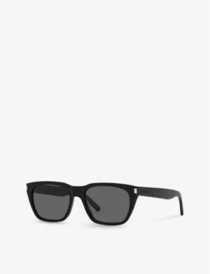 SAINT LAURENT SL598 rectangle-frame acetate sunglasses in BLACK, additional product view 2