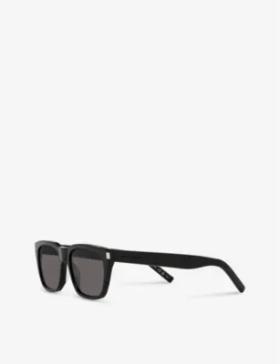 SAINT LAURENT SL598 rectangle-frame acetate sunglasses in BLACK, additional product view 3