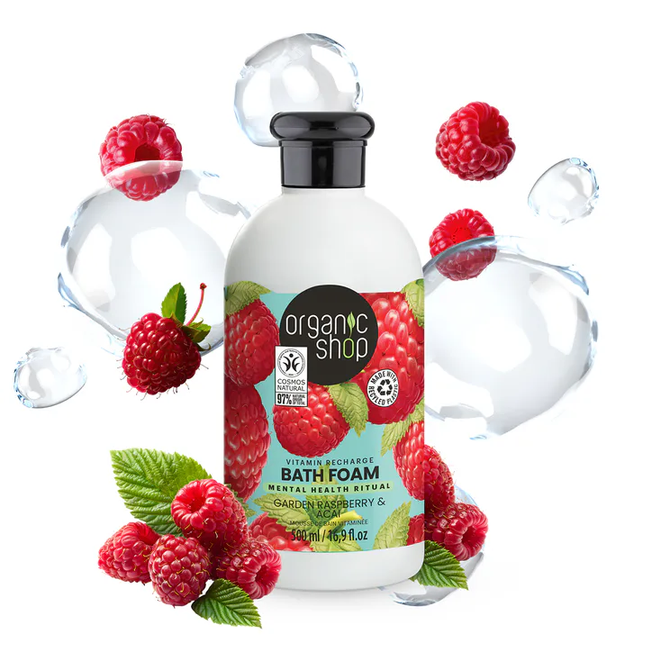 Organic Shop Raspberry & Acai Vitamin Recharge Bath Foam 500ml detail 2