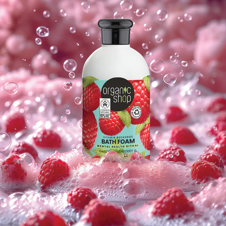 Organic Shop Raspberry & Acai Vitamin Recharge Bath Foam 500ml detail 3