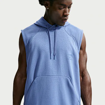 Nike N.A.C. Men's Dri-FIT Fleece Sleeveless Training Hoodie - Indigo Storm/Indigo Storm
